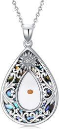 wholesale 925 Sterling Silver Mustard Seed Necklace with Abalone Shell - Inspirational Faith Jewelry for Women-0-0