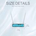 wholesale 925 Sterling Silver Rectangle Turquoise and Larimar Minimalist Bar Pendant Necklace-0-5