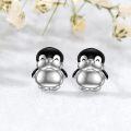 wholesale 925 Sterling Silver Penguin Moonstone Stud Earrings - Cute Animal  for Women-0-5