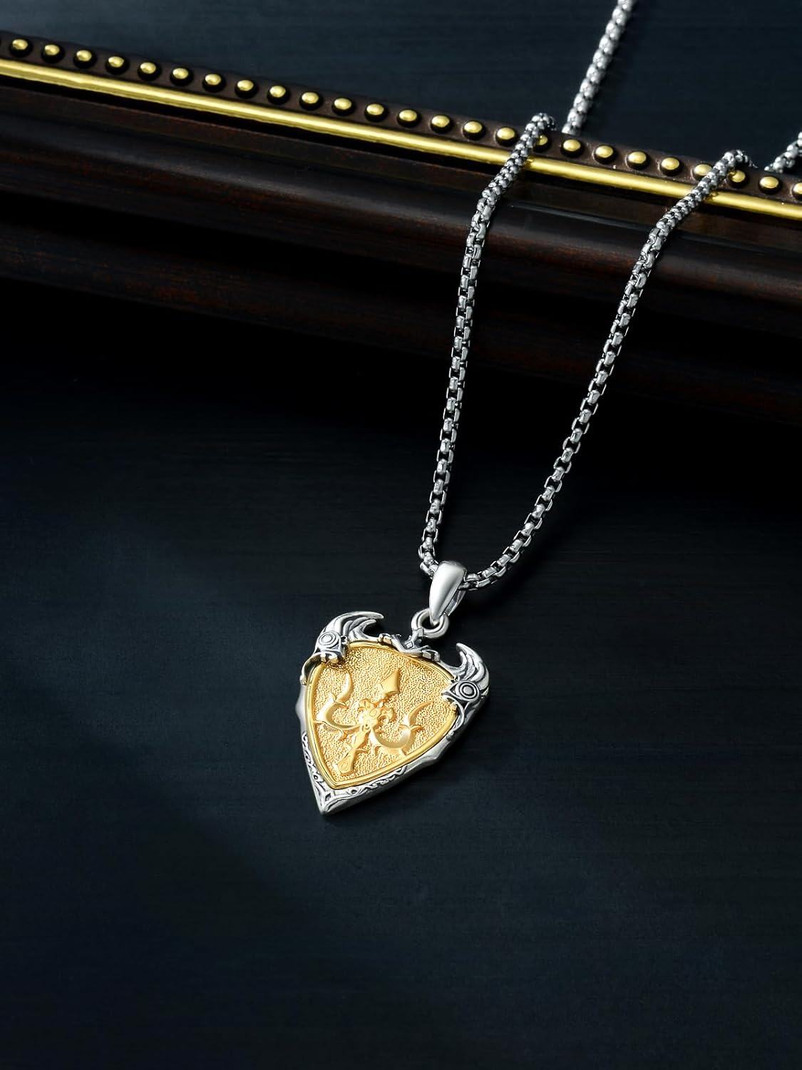 925 Sterling Silver Shield Triskele Pendant with Chain - Greek Mythology Jewelry for Men & Women-0-3