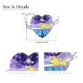 wholesale 925 Sterling Silver Heart Shaped Amethyst Pendant Necklace-0-4