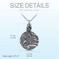 TOUPOP Sterling Silver Oxidation Eagle Urn Necklace Cremation Jewelry-0-3
