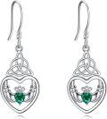 wholesale 925 Sterling Silver Emerald Heart Celtic Knot Claddagh Sun Moon Star Drop Earrings-0-0
