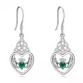 wholesale 925 Sterling Silver Emerald Heart Celtic Knot Claddagh Sun Moon Star Drop Earrings-0-0
