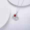wholesale 925 Sterling Silver & Birthstone Mom Heart Pendant Necklaces Wholesale - I Love You Always Forever Engraved Gift for Mother Wife Grandma-0-6