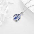 wholesale Sterling Silver Moonstone Lapis Lazuli Larimar Teardrop Pendant Necklace-0-14