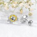 wholesale 925 Sterling Silver Lion Moonstone Stud Earrings - Cute Animal  for Women-0-4