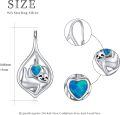wholesale 925 Sterling Silver Sloth Heart Blue Opal Leverback Earrings for Women Girls Gifts-0-5