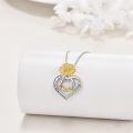 wholesale 925 Sterling Silver Sunflower Heart I Love You Sister Pendant Necklaces Gifts for Women-0-3