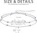 wholesale 925 Sterling Silver Faith Cross Double Layered Beaded Chain Bracelet - Christian Jewelry for Women-0-1