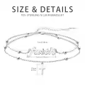 wholesale 925 Sterling Silver Faith Cross Double Layered Beaded Chain Bracelet Wholesale - Christian Jewelry for Women-0-1