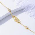 wholesale 925 Sterling Silver Plated Gold 14k Yellow Gold Cubic Zirconia Infinity Heart Charm Bracelet for Women Valentines Day s-0-3