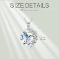 wholesale 925 Sterling Silver Crystal Hummingbird Flower Pendant Necklace-0-3