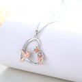 wholesale 925 Sterling Silver Hummingbird & Flower Pendant Necklaces for Women Girls  45cm Chain Length-0-1