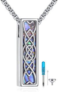 wholesale 925 Sterling Silver Celtic Knot Abalone Shell Memorial Keepsake Jewelry for Ashes-Celtic Knot