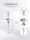 wholesale 925 Sterling Silver Red Crystal and Enamel Flower Cross Necklace for Women Girls s-0-4
