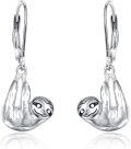 wholesale 925 Sterling Silver Sloth Shape Hypoallergenic Dangle Drop Earrings for Sensitive Ears-0-0