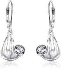 wholesale 925 Sterling Silver Sloth Shape Hypoallergenic Dangle Drop Earrings for Sensitive Ears-01-sloth