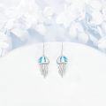 wholesale 925 Sterling Silver Jellyfish Blue Opal Stone Drop Earrings for Women-0-1