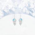 wholesale 925 Sterling Silver Jellyfish Earrings Wholesale With Blue Opal Accents-0-1