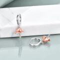 wholesale 925 Sterling Silver Bird Hoop Earrings with Rose Gold Plating for Women Girls-0-2