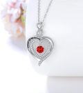 wholesale 925 Sterling Silver Red Garnet Infinity Heart Pendant Necklace for Women Wife Her-0-1