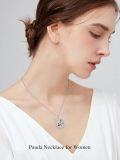 wholesale 925 Sterling Silver Panda Bamboo Tree Pendant Necklace for Women-0-6