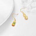 wholesale 925 Sterling Silver Gold Plated Enamel Pineapple Drop Earrings 3 Colors Available-0-3
