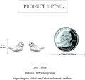 wholesale 925 Sterling Silver Seal Stud Earrings Sea Animal Jewelry for Women Girls Gift 48x36mm-0-3