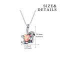 wholesale 925 Sterling Silver Pink Enamel Heart Sloth Charm Pendant Necklace for Women and Girls-0-3