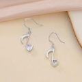 wholesale 925 Sterling Silver Heart & Moon Dangle Earrings - Hypoallergenic  for Her-0-3