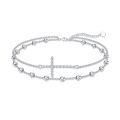 wholesale 925 Sterling Silver Layered Beaded Ankle Anklet for Women's Footwear Accessories-0-0