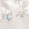 wholesale 925 Sterling Silver Turquoise Inlay Round Huggie Hoop Earrings for Women-0-4