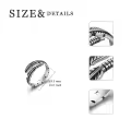TOUPOP Sterling Silver & Daisy Ring Vintage Feather Jewelry For Women-0-5