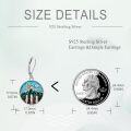 wholesale 925 Sterling Silver Mountain Landscape Drop Earrings with Turquoise and Green Stones-0-4