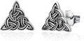wholesale 925 Sterling Silver Celtic Knot Triangle Stud Earrings - Mens & Womens Irish  Set-0-0