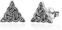 wholesale 925 Sterling Silver Celtic Knot Triangle Stud Earrings - Mens & Womens Irish  Set-Triangle