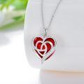 wholesale TOUPOP Birthstone Celtic Heart Pendant Necklace For Women Silver Heart Jewellery For Wife Birthday Gift For Her Girlfriend Necklace For Wife Sister Mom Valentine's Christmas Gift -0-4