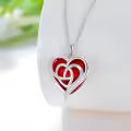 TOUPOP Sterling Silver Birthstone Celtic Heart Pendant Necklace-0-4