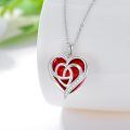 TOUPOP Sterling Silver Birthstone Celtic Heart Pendant Necklace-0-4