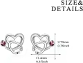 wholesale 925 Sterling Silver Heart-Shaped Pink Austrian Crystal Nurse Earring Studs - Graduation Gift for RN Doctors and Medical Students-0-4