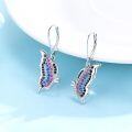 wholesale 925 Sterling Silver Multicolor Crystal Butterfly Drop Earrings for Women-0-1