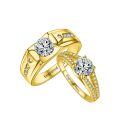 TOUPOP 14k White Gold Plated Moissanite D VVS1 Engagement Wedding Ring Set-0-5