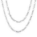 wholesale 925 Sterling Silver Figaro Link Chain Necklace for Men & Women - 4 mm Width Length: Choose from 18 to 30 inches-0-0