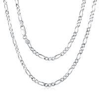 wholesale 925 Sterling Silver Figaro Link Chain Necklace for Men & Women - 4 mm Width Length: Choose from 18 to 30 inches-Length:30 inches Width:2MM