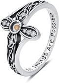 wholesale Mustard Seed Ring 925 Sterling Silver Cross Purity Ring Faith Christian Mustard Seed Jewelry Christmas Gifts For Women -0-0
