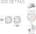 wholesale 925 Sterling Silver Opal Flower 4-Leaf Stud Earrings for Women - Christmas Gift-0-4