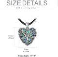 wholesale 925 Sterling Silver Heart Tree of Life Pendant on Black Leather Cord Necklaces for Women-0-5