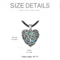 wholesale 925 Sterling Silver Heart Tree of Life Pendant on Black Leather Cord Necklaces Wholesale for Women-0-5
