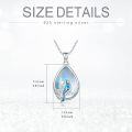 wholesale 925 Sterling Silver Teardrop Blue Jay Pendant Necklaces for Women Girls Nature Animal -0-3